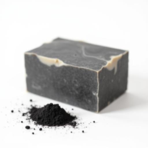 Handmade black charcoal detox soap bar